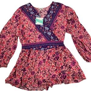 Umgee Pink and Purple Floral Jumpsuit
